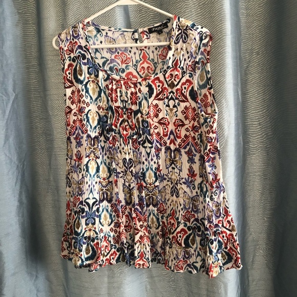 Papa Vancouver -size L - multi coloured sleeveless blouse - new or like new - Picture 1 of 7